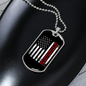 To My Girlfriend Proud Firefighter Girlfriend Distressed Flag Necklace Stainless Steel or 18k Gold Dog Tag 24" Chain-Express Your Love Gifts