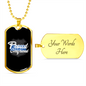 To My Girlfriend Proud Girlfriend Necklace Stainless Steel or 18k Gold Dog Tag 24" Chain-Express Your Love Gifts