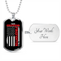 To My Girlfriend Proud Girlfriend of Firefighter Necklace Stainless Steel or 18k Gold Dog Tag 24" Chain-Express Your Love Gifts