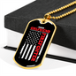 To My Girlfriend Proud Girlfriend of Firefighter Necklace Stainless Steel or 18k Gold Dog Tag 24" Chain-Express Your Love Gifts