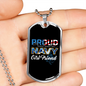 To My Girlfriend Proud Navy Girlfriend Necklace Stainless Steel or 18k Gold Dog Tag 24" Chain-Express Your Love Gifts