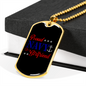 To My Girlfriend Proud Navy Girlfriend Plain Necklace Stainless Steel or 18k Gold Dog Tag 24" Chain-Express Your Love Gifts
