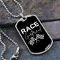 To My Girlfriend Race Girlfriend Necklace Stainless Steel or 18k Gold Dog Tag 24" Chain-Express Your Love Gifts
