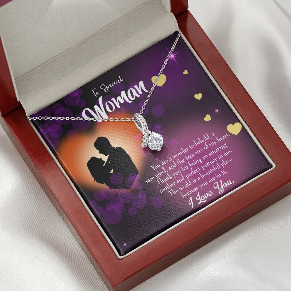 To My Girlfriend Rare Jewel Alluring Ribbon Necklace Message Card-Express Your Love Gifts