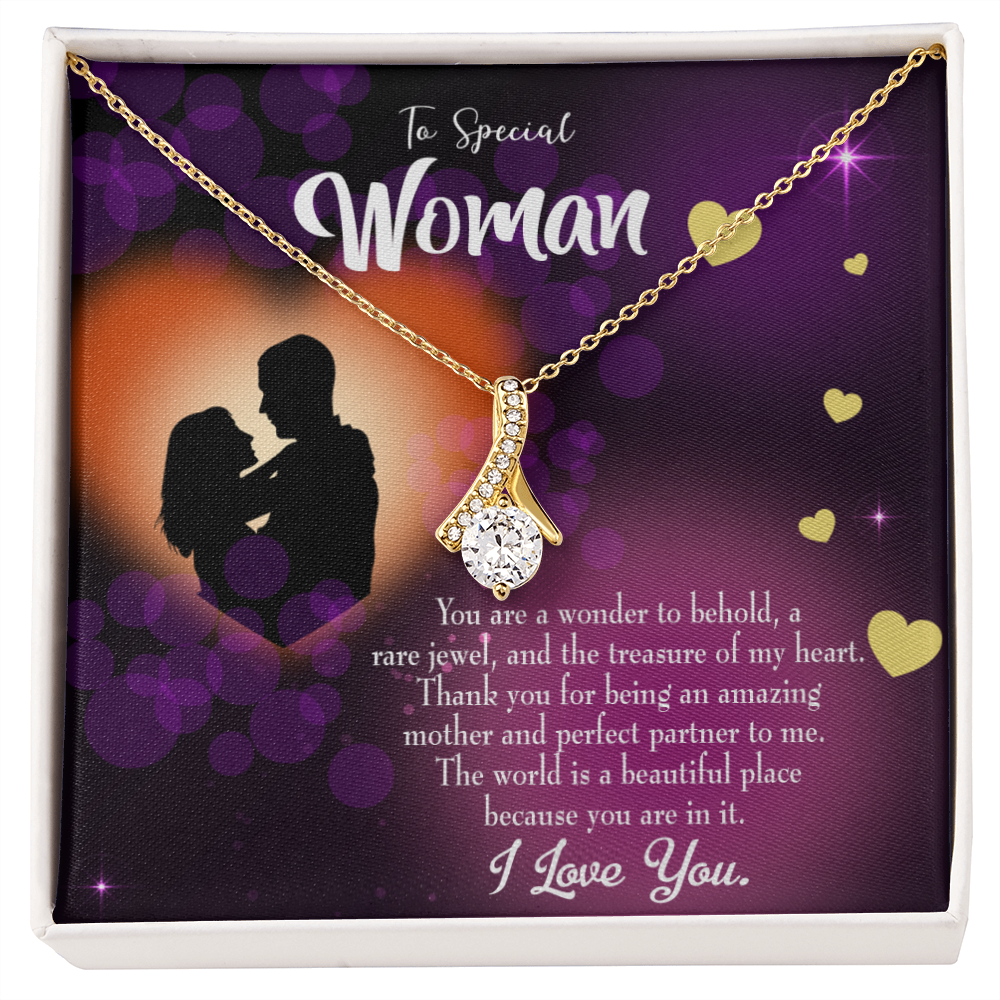 To My Girlfriend Rare Jewel Alluring Ribbon Necklace Message Card-Express Your Love Gifts