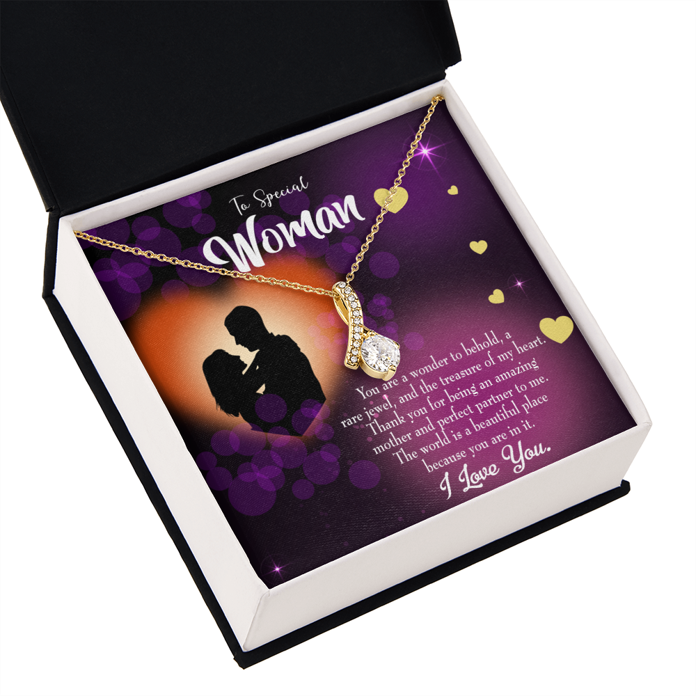 To My Girlfriend Rare Jewel Alluring Ribbon Necklace Message Card-Express Your Love Gifts