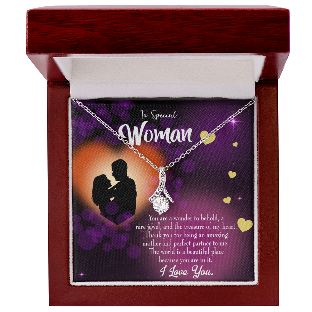 To My Girlfriend Rare Jewel Alluring Ribbon Necklace Message Card-Express Your Love Gifts