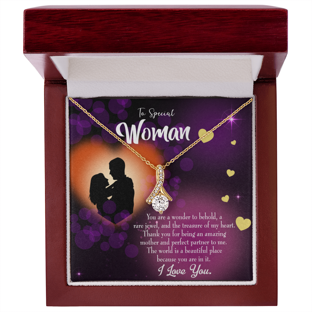 To My Girlfriend Rare Jewel Alluring Ribbon Necklace Message Card-Express Your Love Gifts