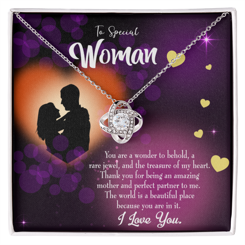 To My Girlfriend Rare Jewel Infinity Knot Necklace Message Card-Express Your Love Gifts