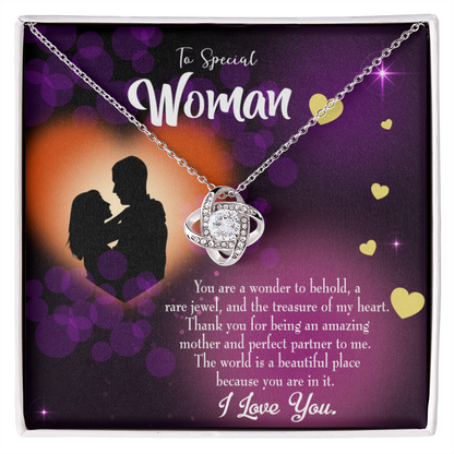 To My Girlfriend Rare Jewel Infinity Knot Necklace Message Card-Express Your Love Gifts