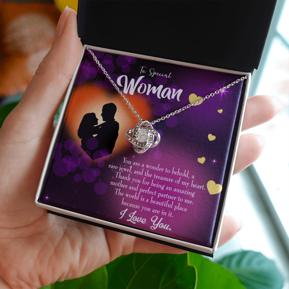 To My Girlfriend Rare Jewel Infinity Knot Necklace Message Card-Express Your Love Gifts