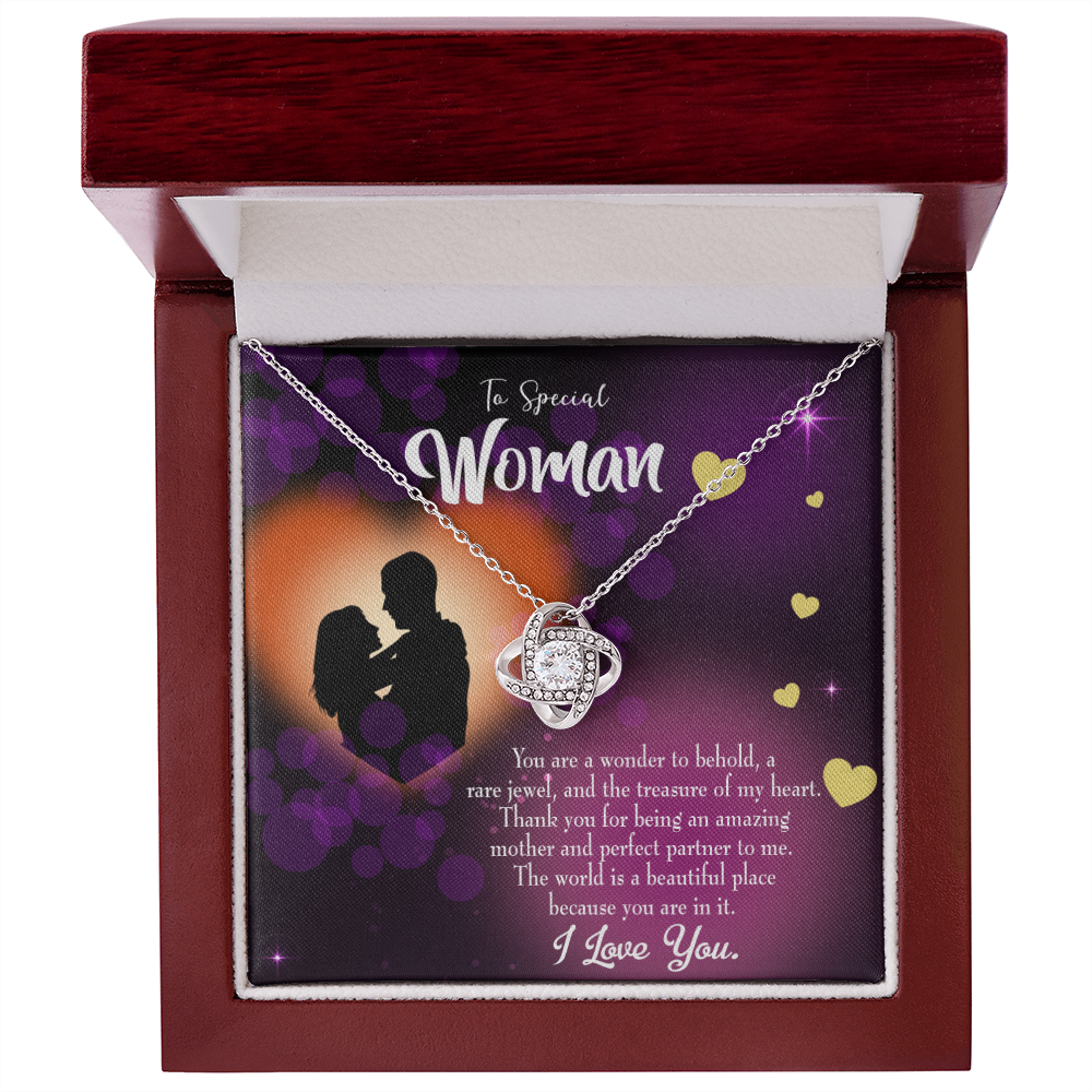 To My Girlfriend Rare Jewel Infinity Knot Necklace Message Card-Express Your Love Gifts
