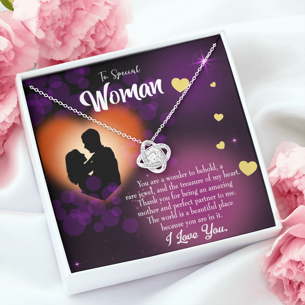 To My Girlfriend Rare Jewel Infinity Knot Necklace Message Card-Express Your Love Gifts