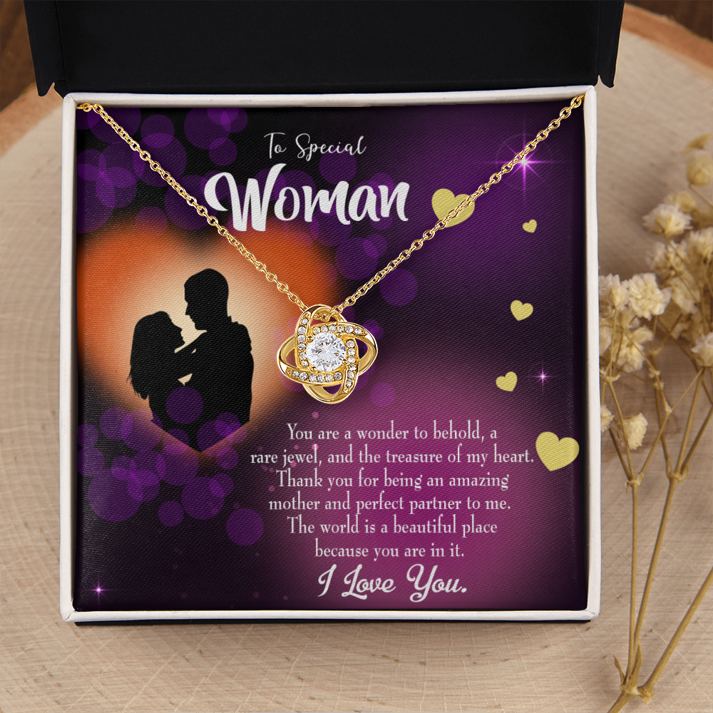To My Girlfriend Rare Jewel Infinity Knot Necklace Message Card-Express Your Love Gifts