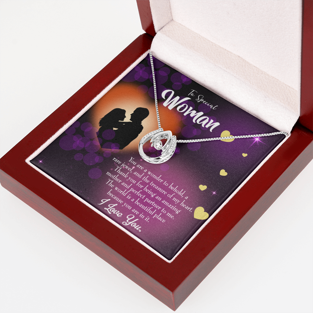 To My Girlfriend RAre Jewel Lucky Horseshoe Necklace Message Card 14k w CZ Crystals-Express Your Love Gifts