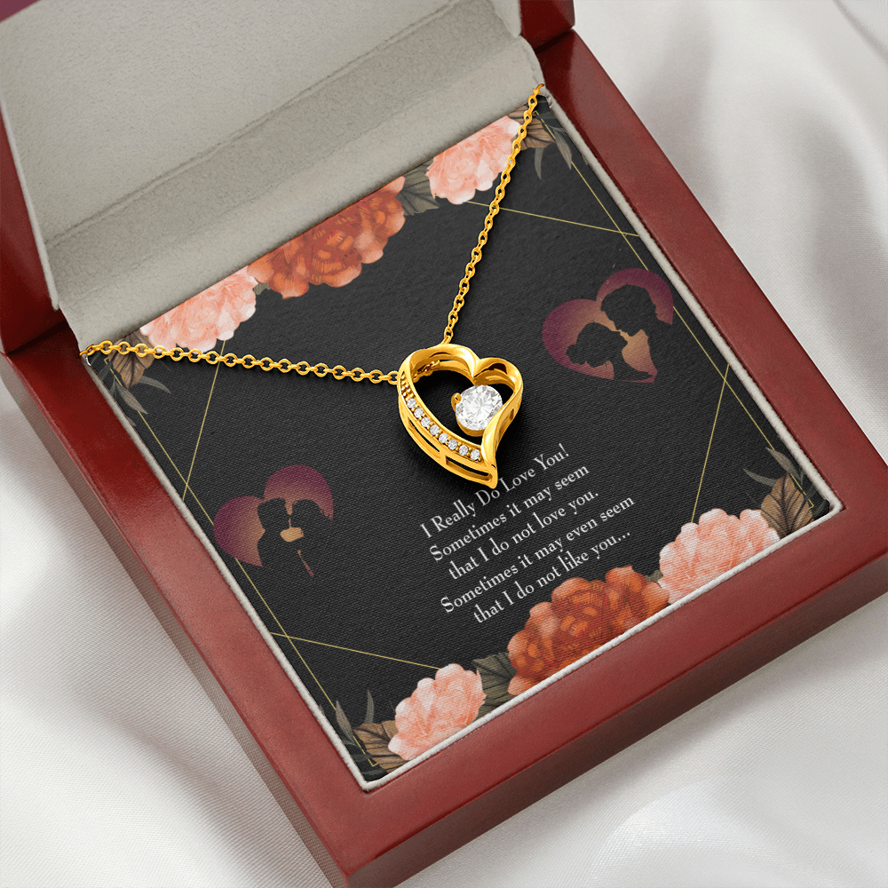 To My Girlfriend Really Love You English Forever Necklace w Message Card-Express Your Love Gifts