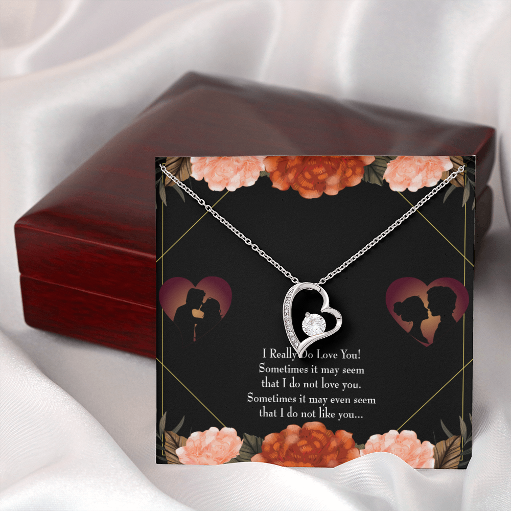 To My Girlfriend Really Love You English Forever Necklace w Message Card-Express Your Love Gifts