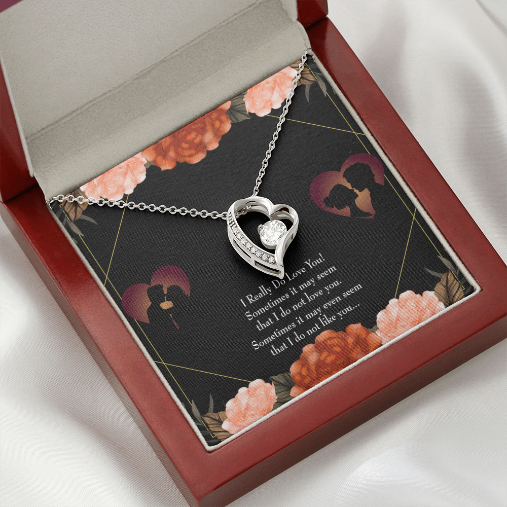 To My Girlfriend Really Love You English Forever Necklace w Message Card-Express Your Love Gifts