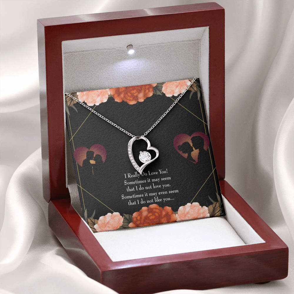 To My Girlfriend Really Love You English Forever Necklace w Message Card-Express Your Love Gifts