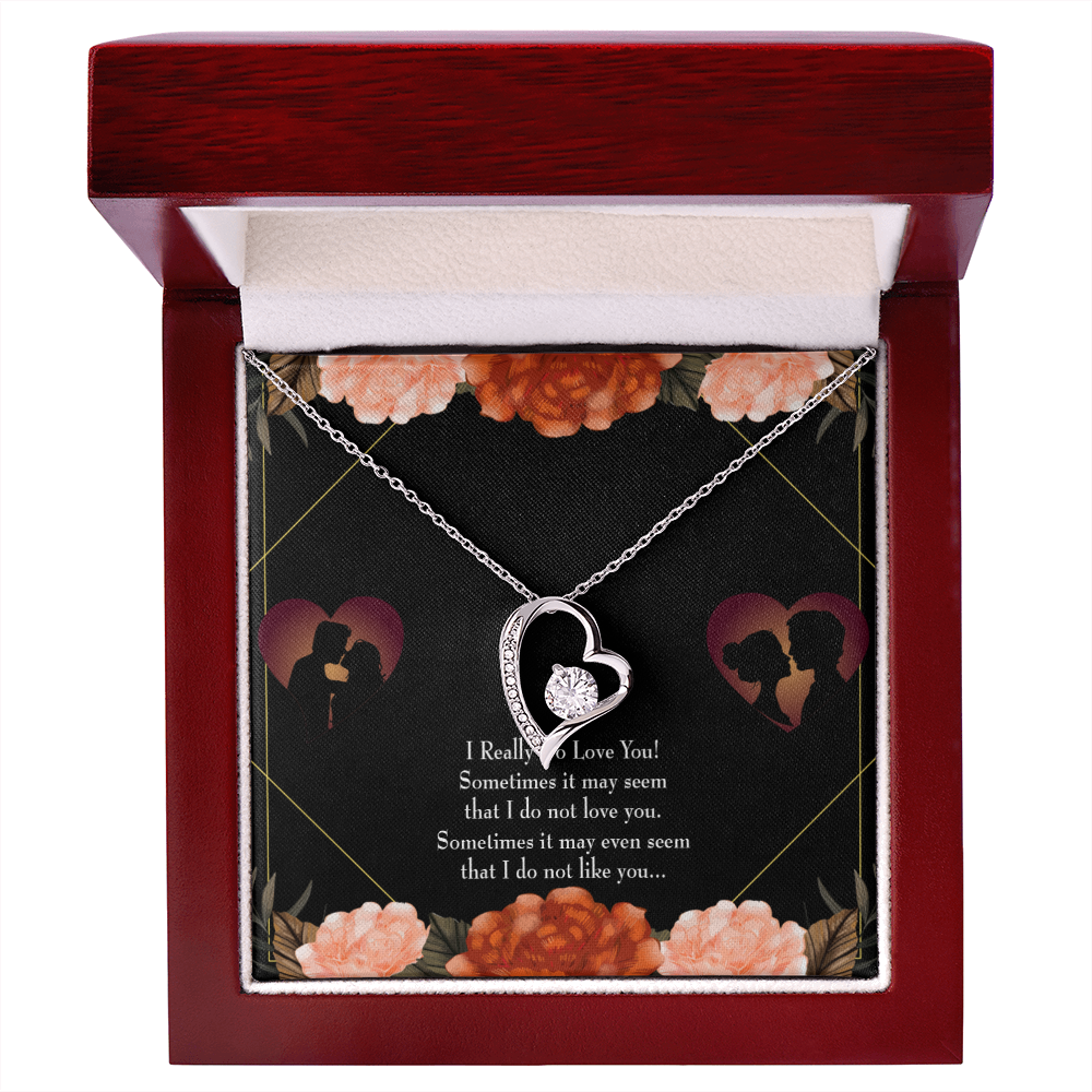 To My Girlfriend Really Love You English Forever Necklace w Message Card-Express Your Love Gifts