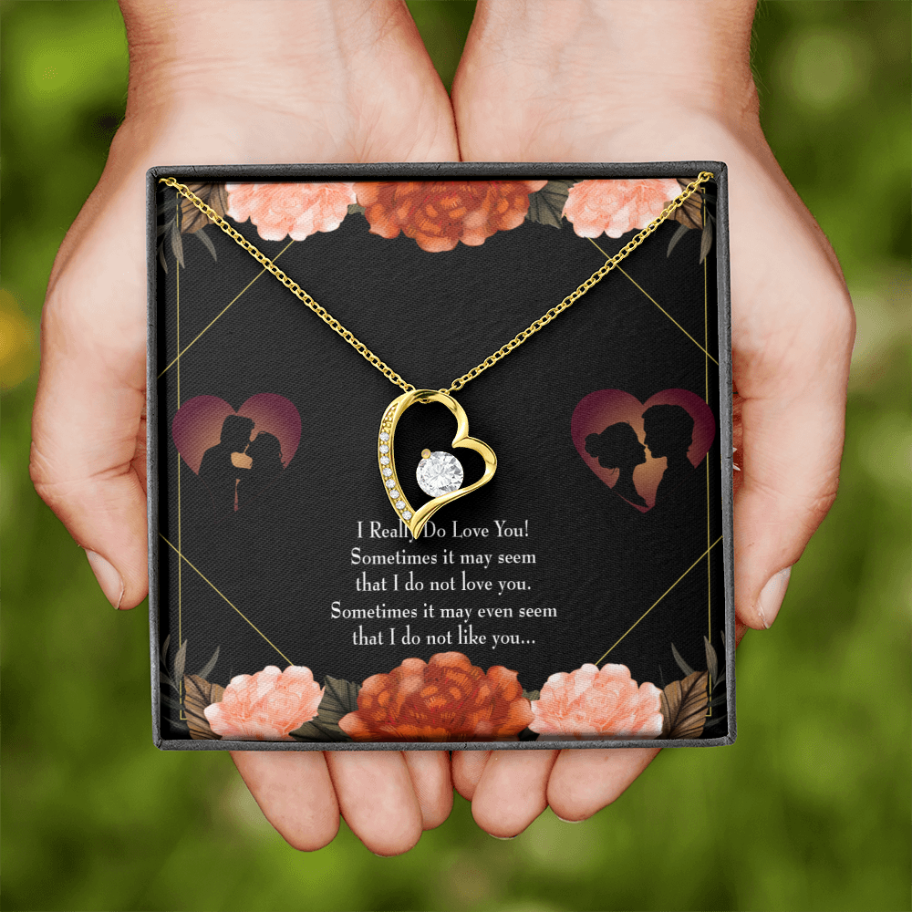 To My Girlfriend Really Love You English Forever Necklace w Message Card-Express Your Love Gifts