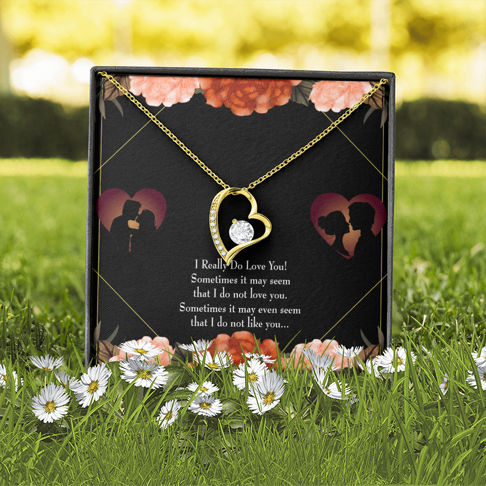 To My Girlfriend Really Love You English Forever Necklace w Message Card-Express Your Love Gifts