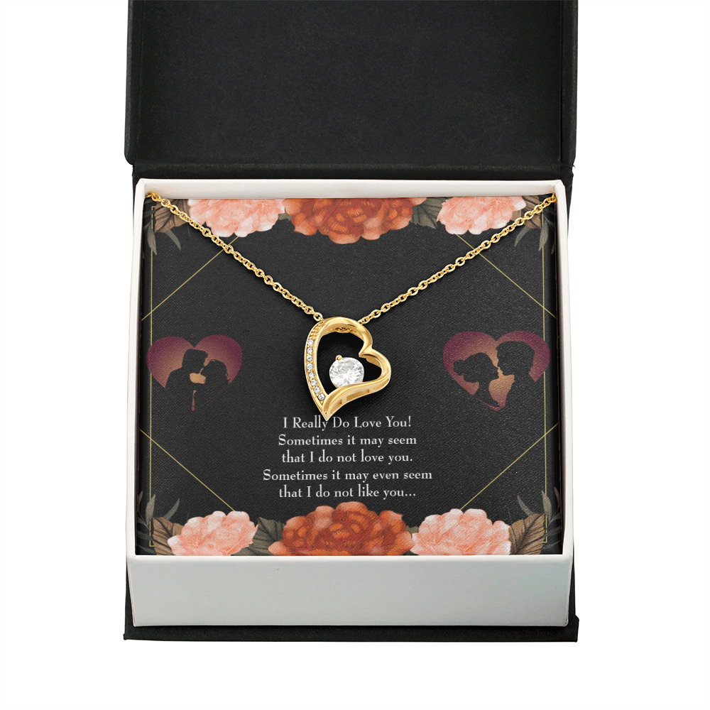 To My Girlfriend Really Love You English Forever Necklace w Message Card-Express Your Love Gifts