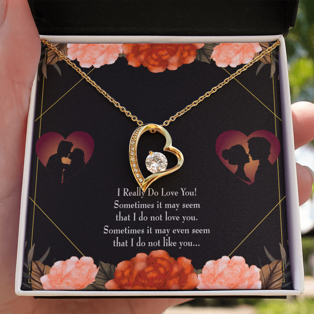 To My Girlfriend Really Love You English Forever Necklace w Message Card-Express Your Love Gifts