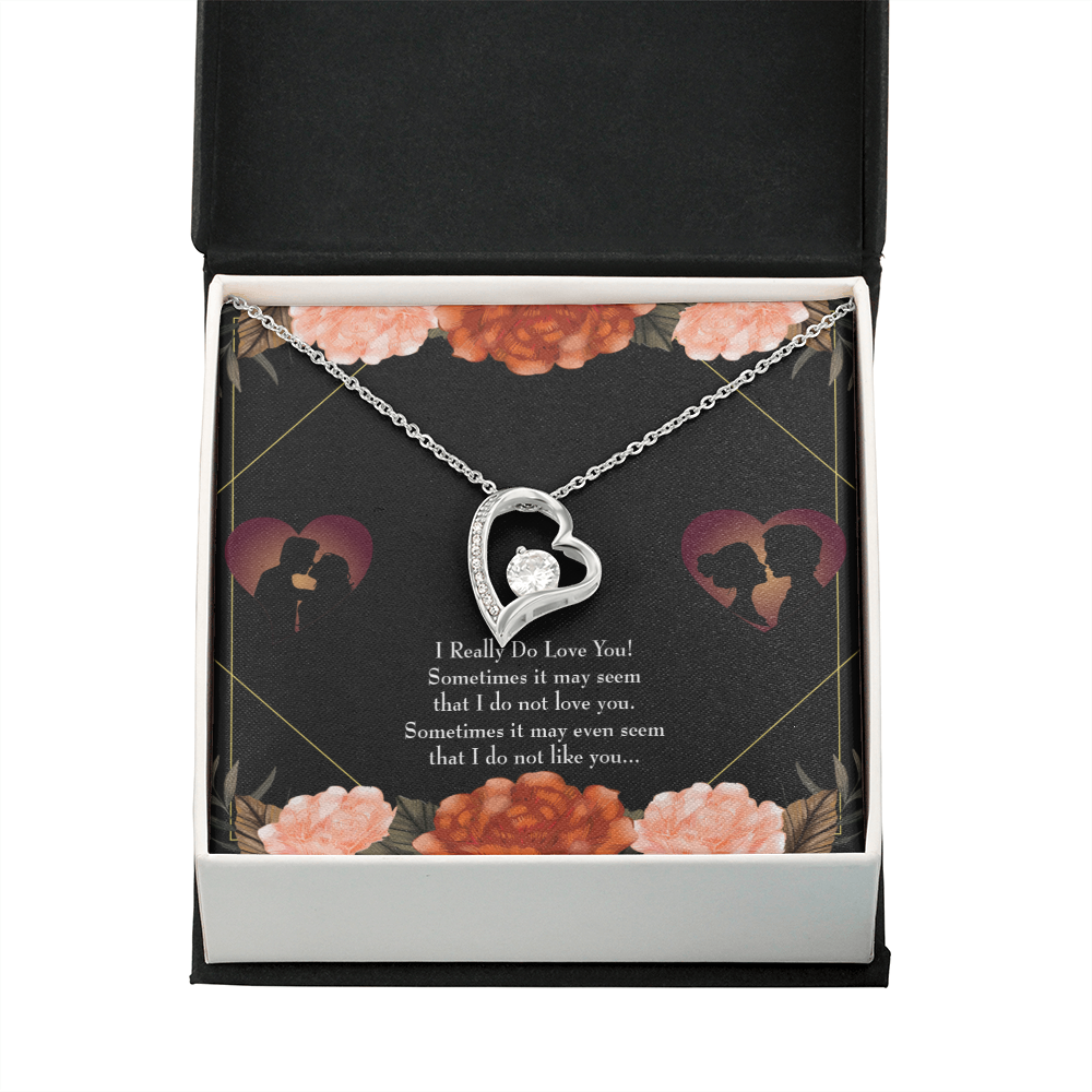 To My Girlfriend Really Love You English Forever Necklace w Message Card-Express Your Love Gifts