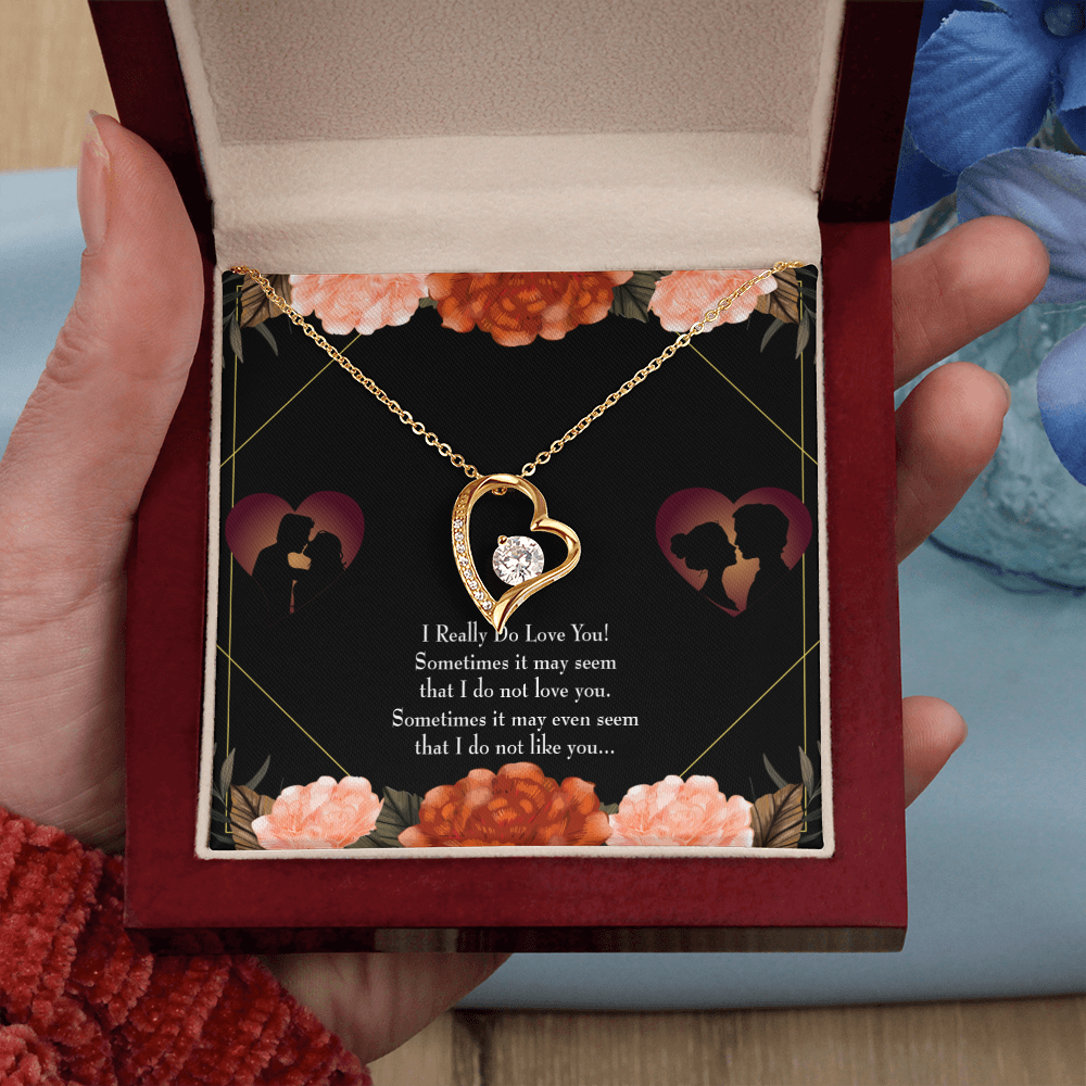 To My Girlfriend Really Love You English Forever Necklace w Message Card-Express Your Love Gifts