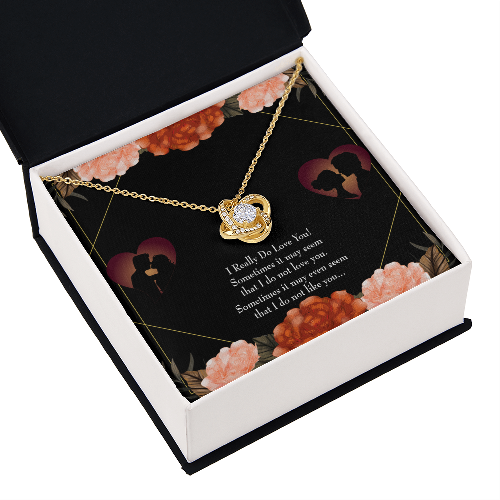 To My Girlfriend Really Love You English Infinity Knot Necklace Message Card-Express Your Love Gifts