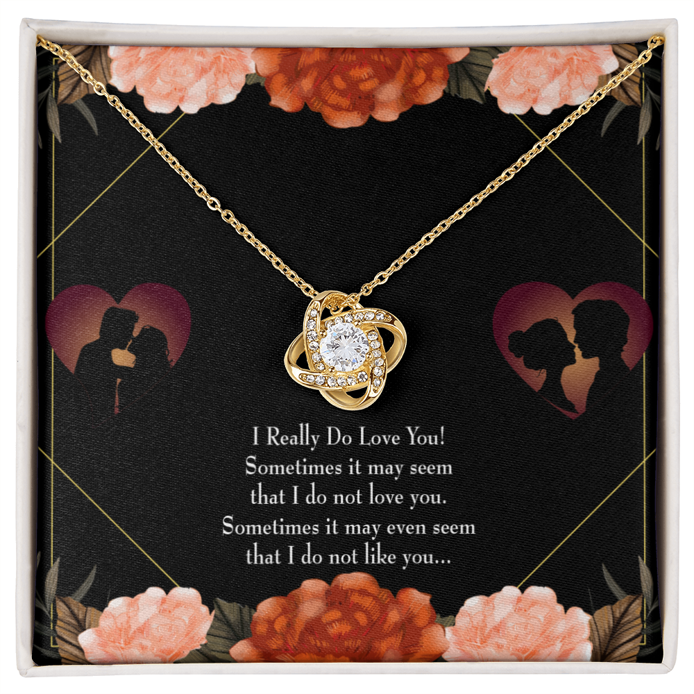 To My Girlfriend Really Love You English Infinity Knot Necklace Message Card-Express Your Love Gifts