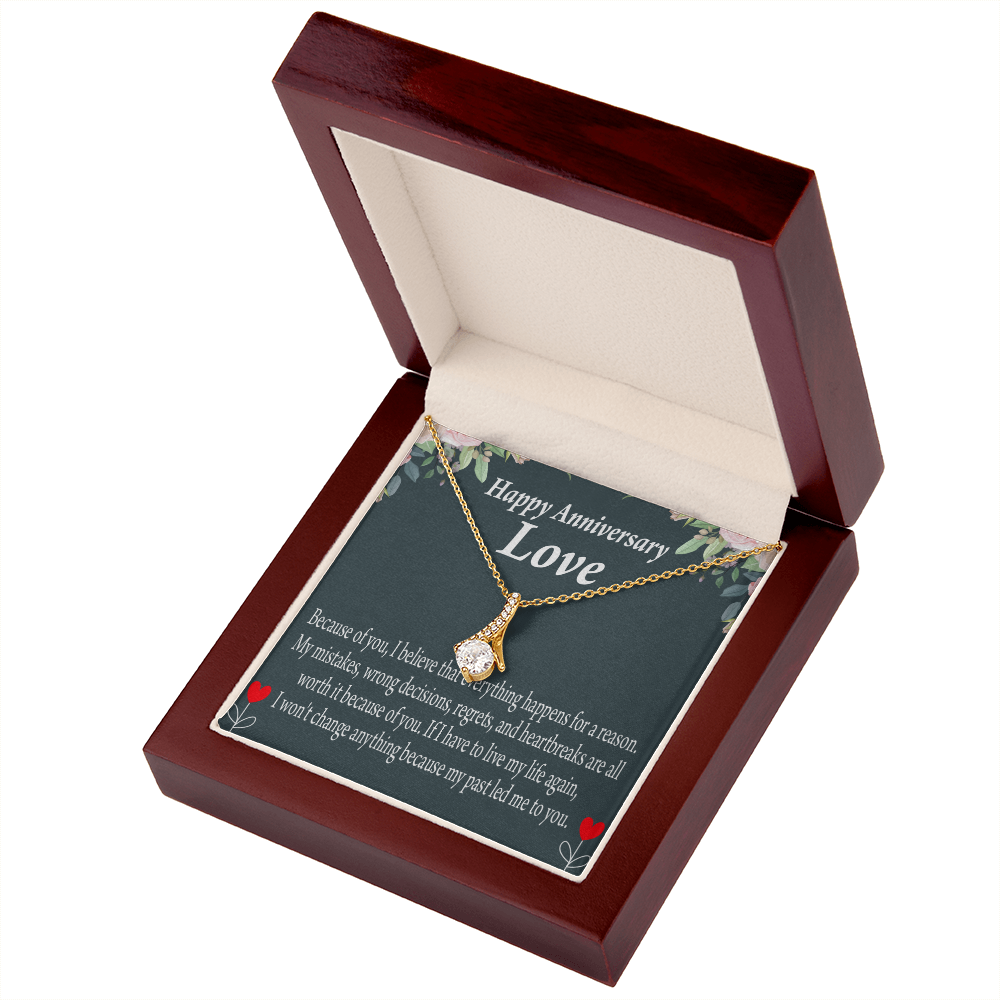 To My Girlfriend Reason For Everything Alluring Ribbon Necklace Message Card-Express Your Love Gifts