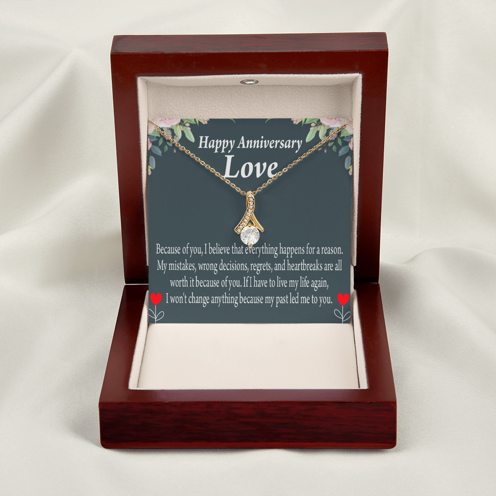 To My Girlfriend Reason For Everything Alluring Ribbon Necklace Message Card-Express Your Love Gifts