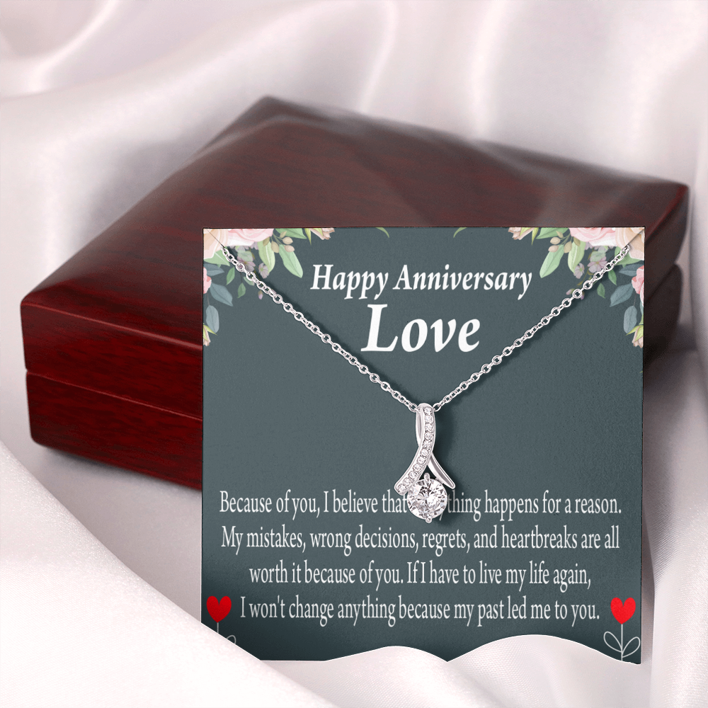 To My Girlfriend Reason For Everything Alluring Ribbon Necklace Message Card-Express Your Love Gifts