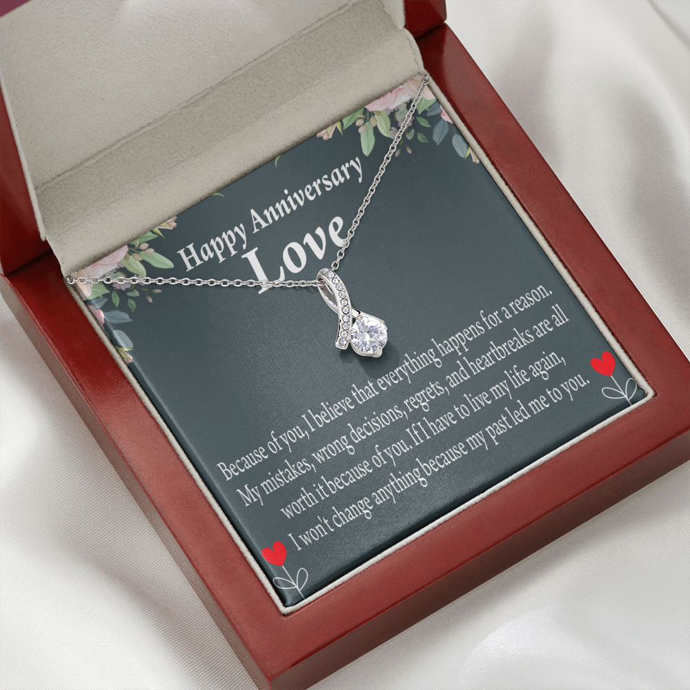 To My Girlfriend Reason For Everything Alluring Ribbon Necklace Message Card-Express Your Love Gifts