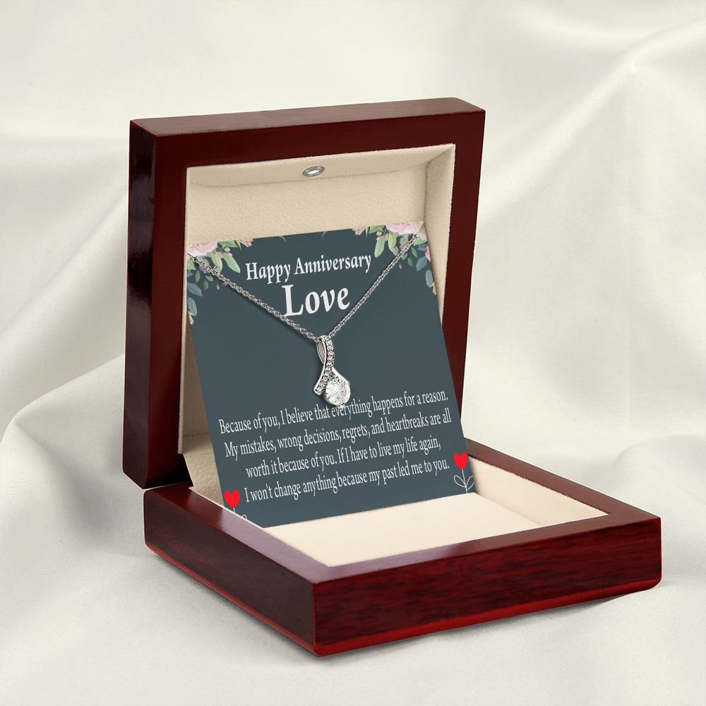 To My Girlfriend Reason For Everything Alluring Ribbon Necklace Message Card-Express Your Love Gifts