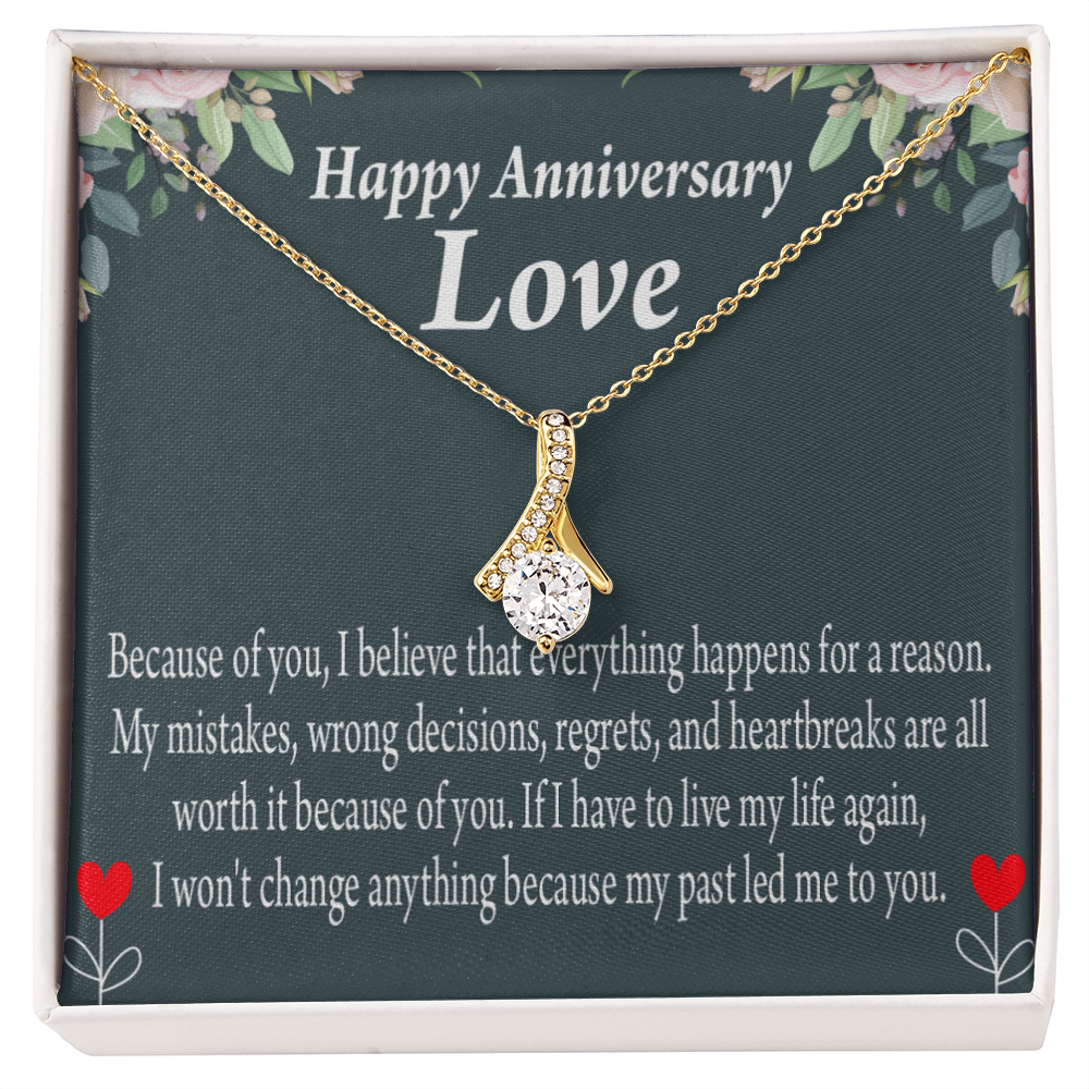 To My Girlfriend Reason For Everything Alluring Ribbon Necklace Message Card-Express Your Love Gifts