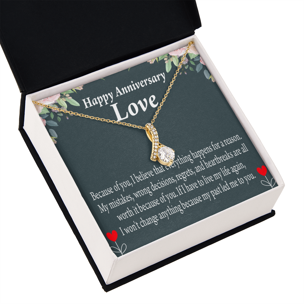 To My Girlfriend Reason For Everything Alluring Ribbon Necklace Message Card-Express Your Love Gifts
