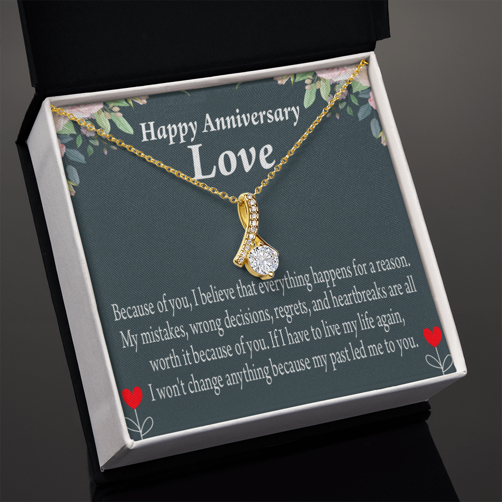 To My Girlfriend Reason For Everything Alluring Ribbon Necklace Message Card-Express Your Love Gifts
