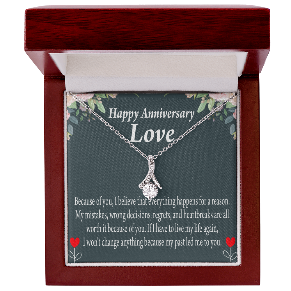 To My Girlfriend Reason For Everything Alluring Ribbon Necklace Message Card-Express Your Love Gifts