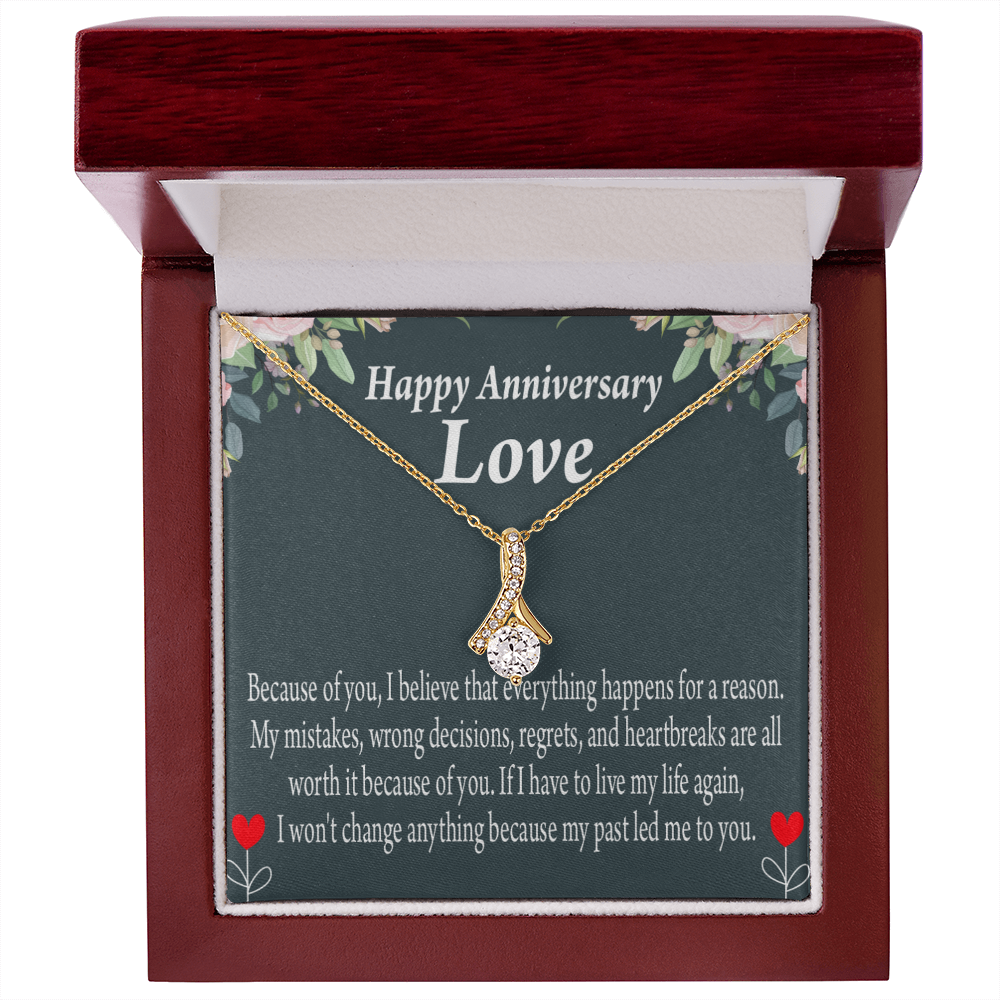 To My Girlfriend Reason For Everything Alluring Ribbon Necklace Message Card-Express Your Love Gifts