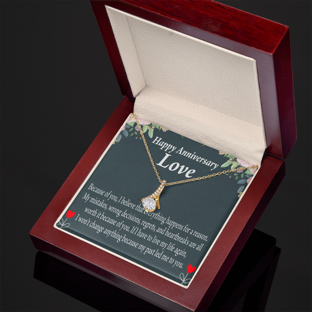 To My Girlfriend Reason For Everything Alluring Ribbon Necklace Message Card-Express Your Love Gifts