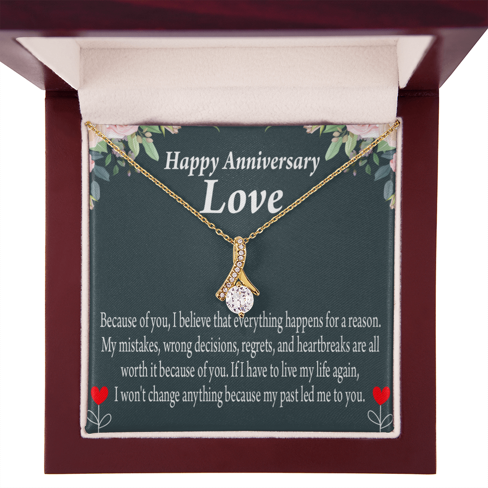 To My Girlfriend Reason For Everything Alluring Ribbon Necklace Message Card-Express Your Love Gifts