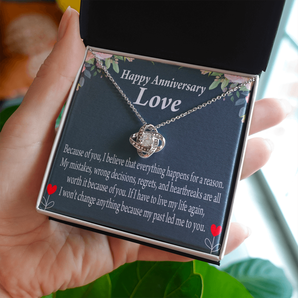 To My Girlfriend Reason For Everything Infinity Knot Necklace Message Card-Express Your Love Gifts