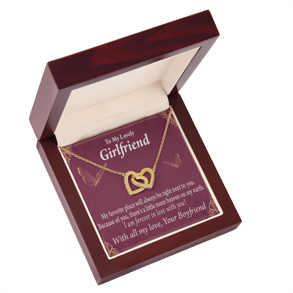 To My Girlfriend Right Next To You Is My Favorite Place Inseparable Necklace-Express Your Love Gifts