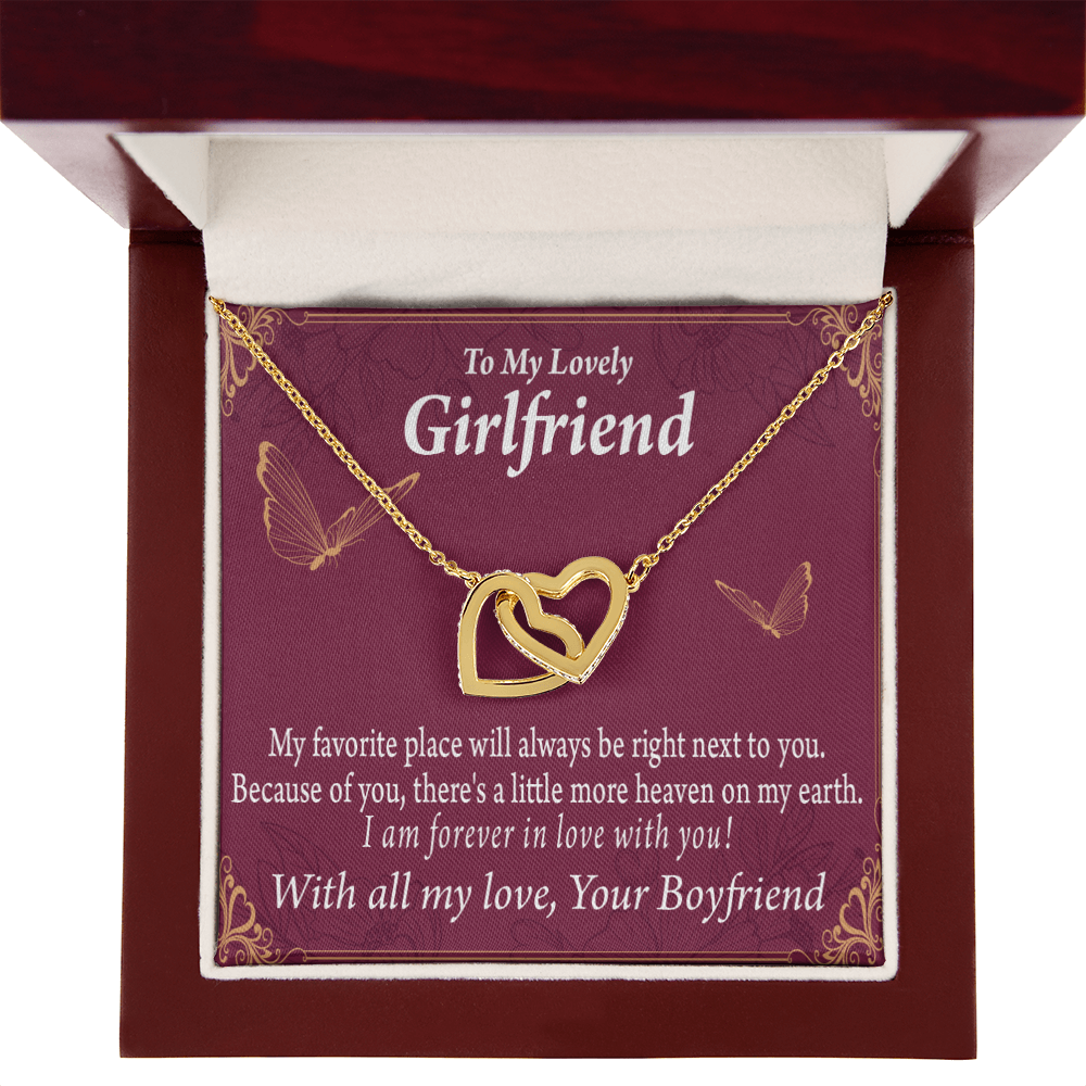 To My Girlfriend Right Next To You Is My Favorite Place Inseparable Necklace-Express Your Love Gifts