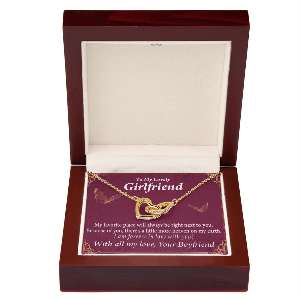 To My Girlfriend Right Next To You Is My Favorite Place Inseparable Necklace-Express Your Love Gifts