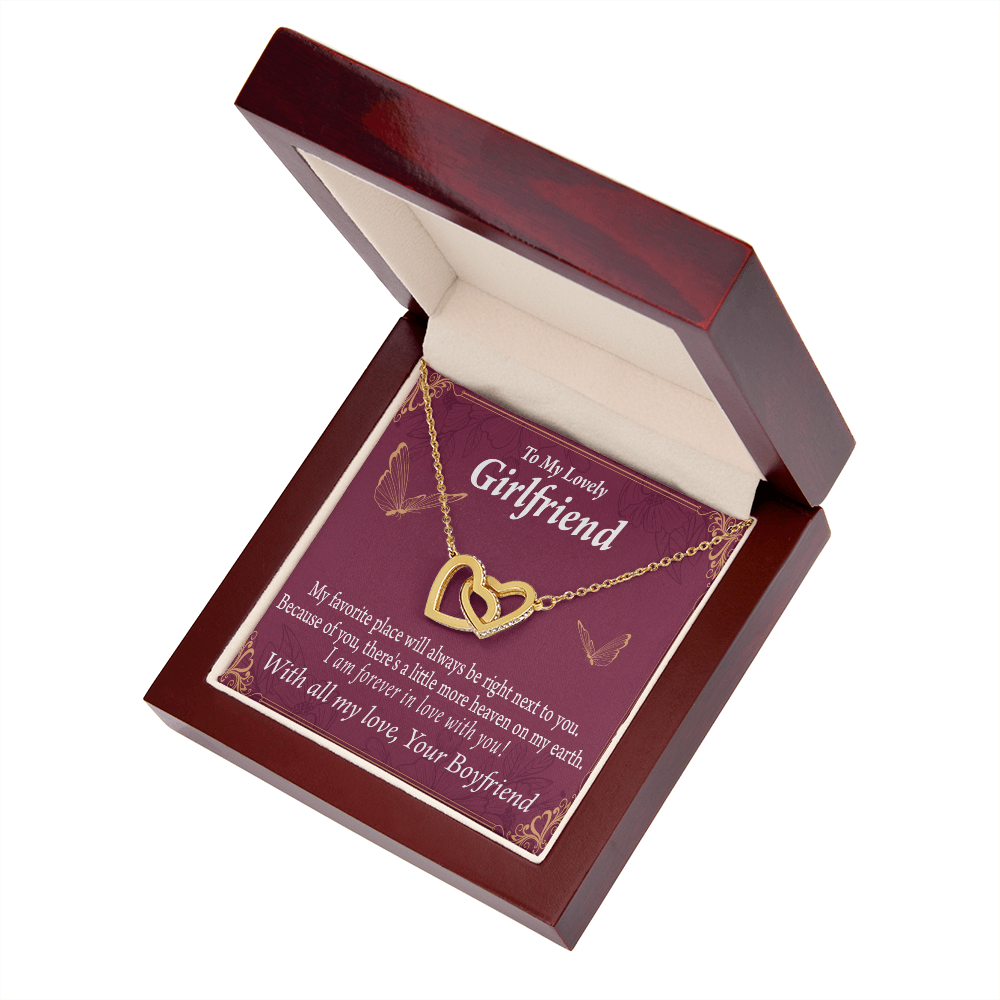 To My Girlfriend Right Next To You Is My Favorite Place Inseparable Necklace-Express Your Love Gifts