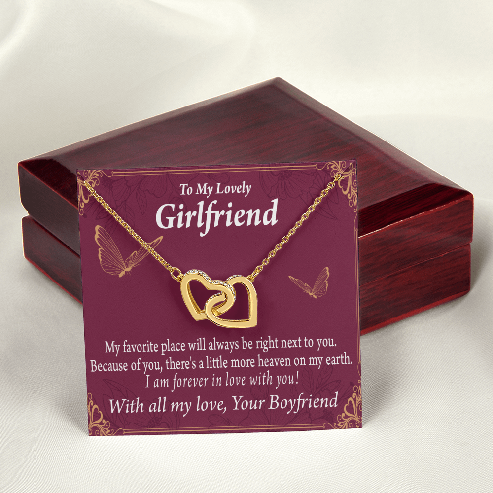 To My Girlfriend Right Next To You Is My Favorite Place Inseparable Necklace-Express Your Love Gifts